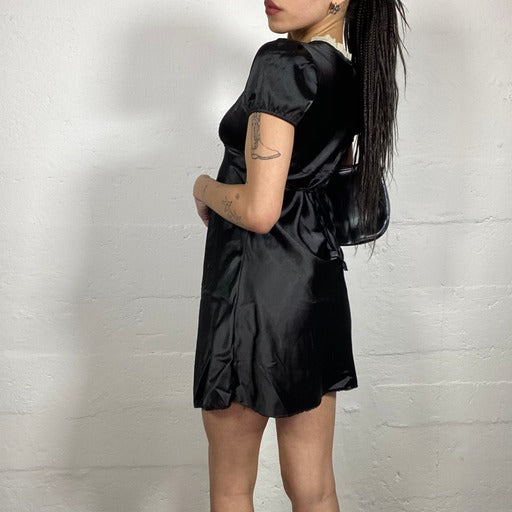 Vintage 90’s Doll Silky Black Mini Dress (S)