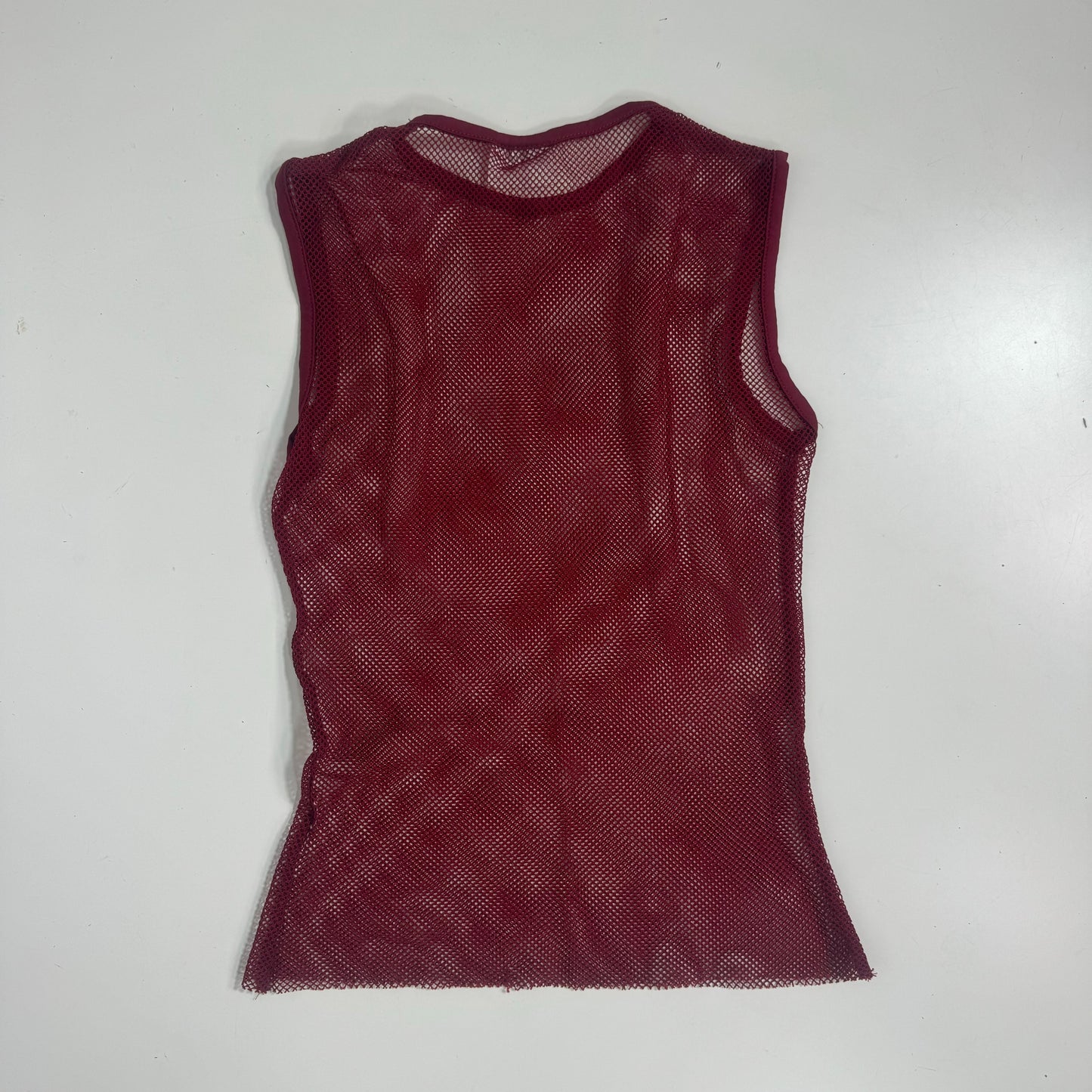 Vintage 2000's Rave Cherry Red Fishnet Tanktop (S)
