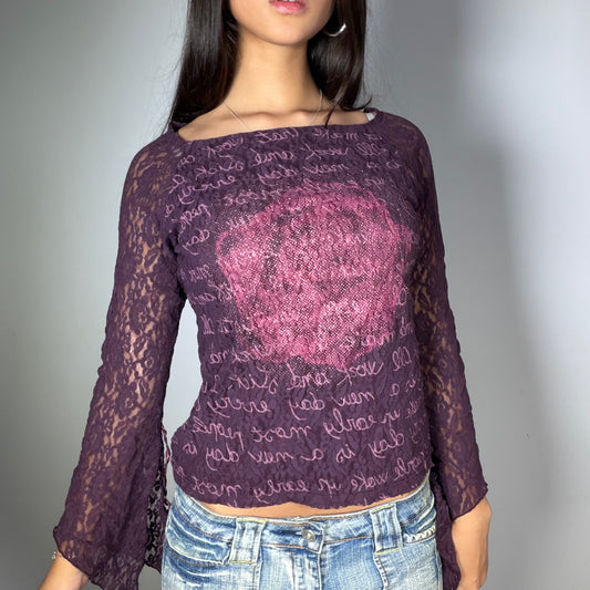 Vintage 90’s Archive Purple Lace Top (M)