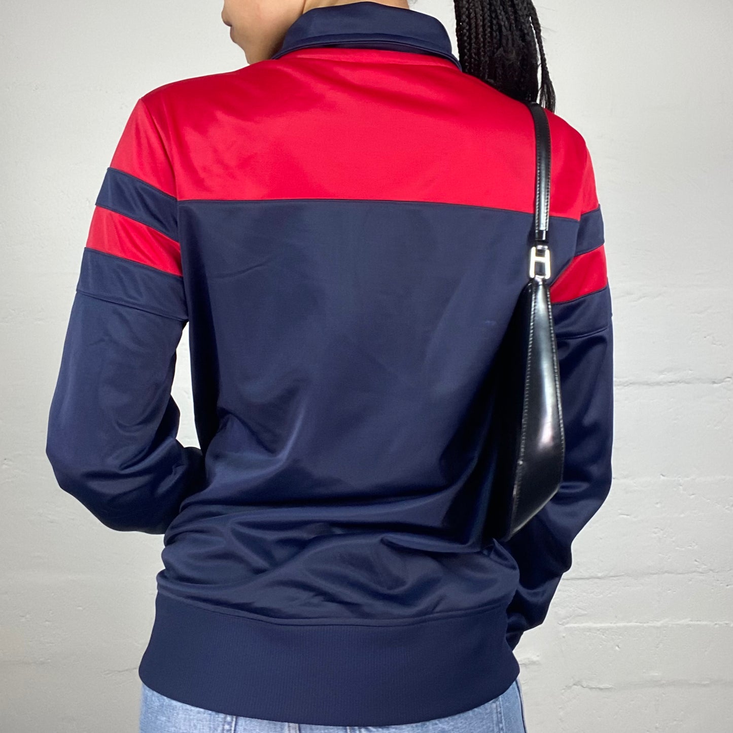 Vintage 2000's Archive Fila Sporty Blue and Red Zip Up Windbreaker Jacket (M)