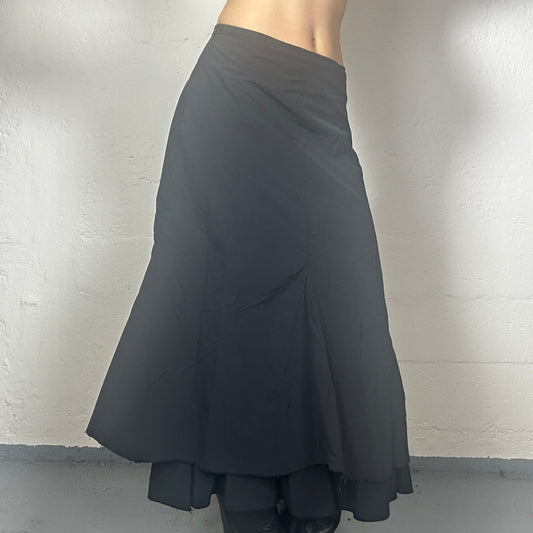 Vintage 2000’s Archive Maxi Black Layering Skirt (XS)