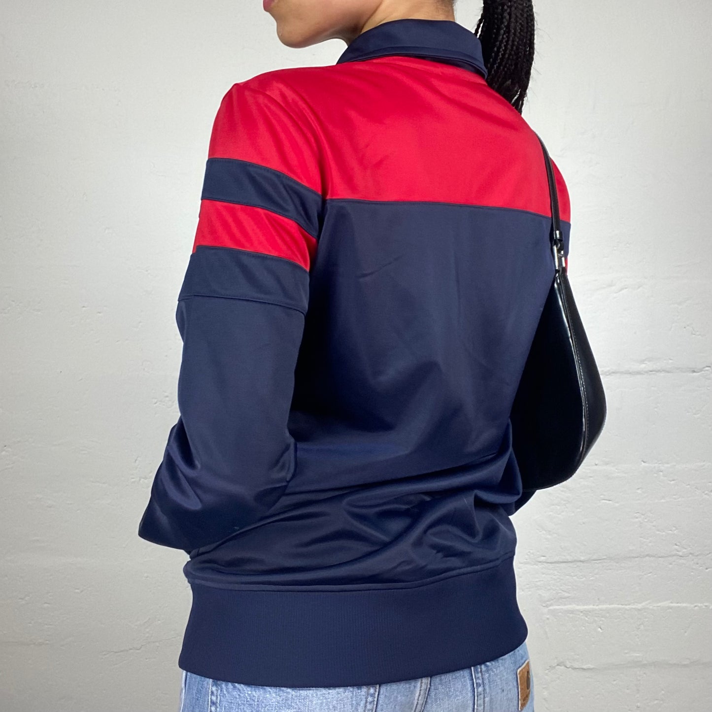 Vintage 2000's Archive Fila Sporty Blue and Red Zip Up Windbreaker Jacket (M)