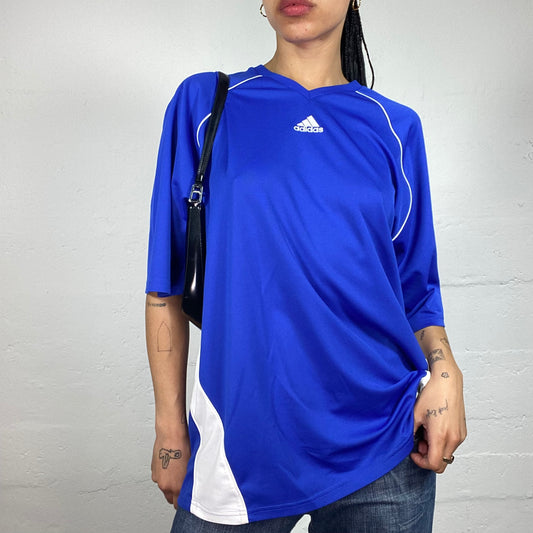 Vintage 2000's Archive Adidas Sporty Blue T-Shirt (XXL)