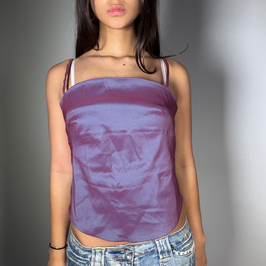 Vintage 90’s Coquette Purple Satin Cami Top (L)