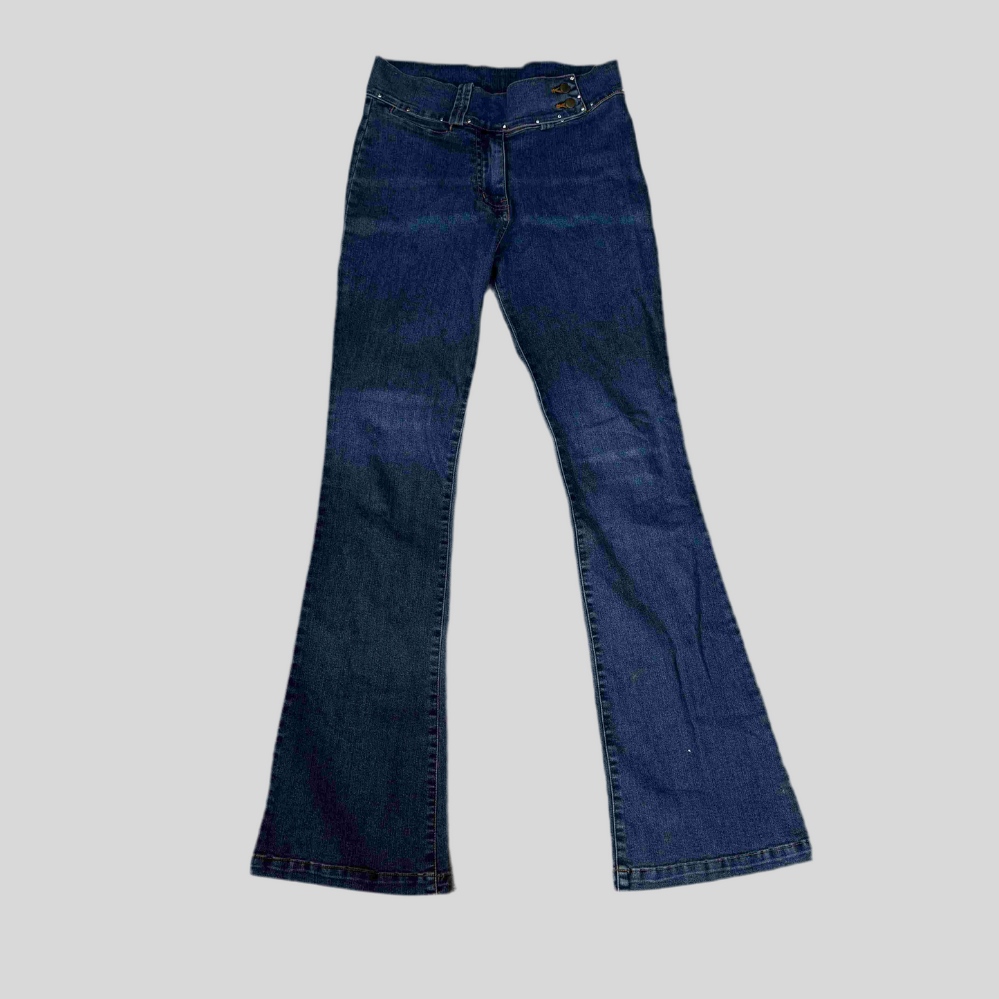 Vintage 90’s Indie Dark Washed Denim Flared Pants (S)
