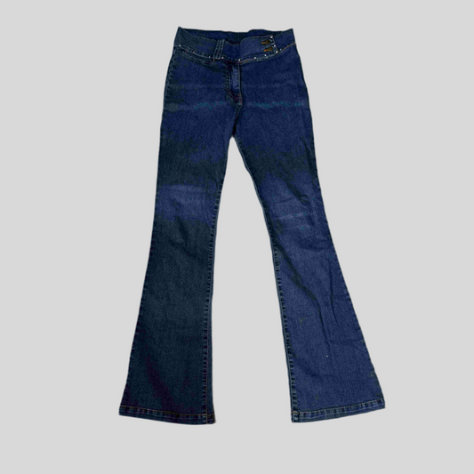 Vintage 90’s Indie Dark Washed Denim Flared Pants (S)