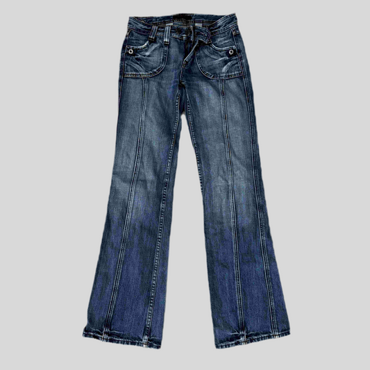 Vintage 90's Archive Dark Washed Denim Flared Pants (S)