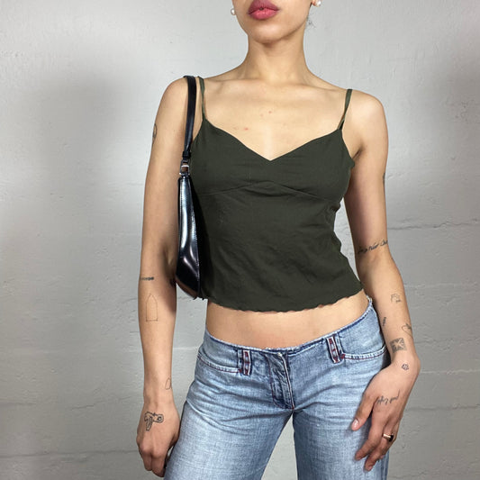 Vintage 2000's Classic Khaki Green Cami Top (S)