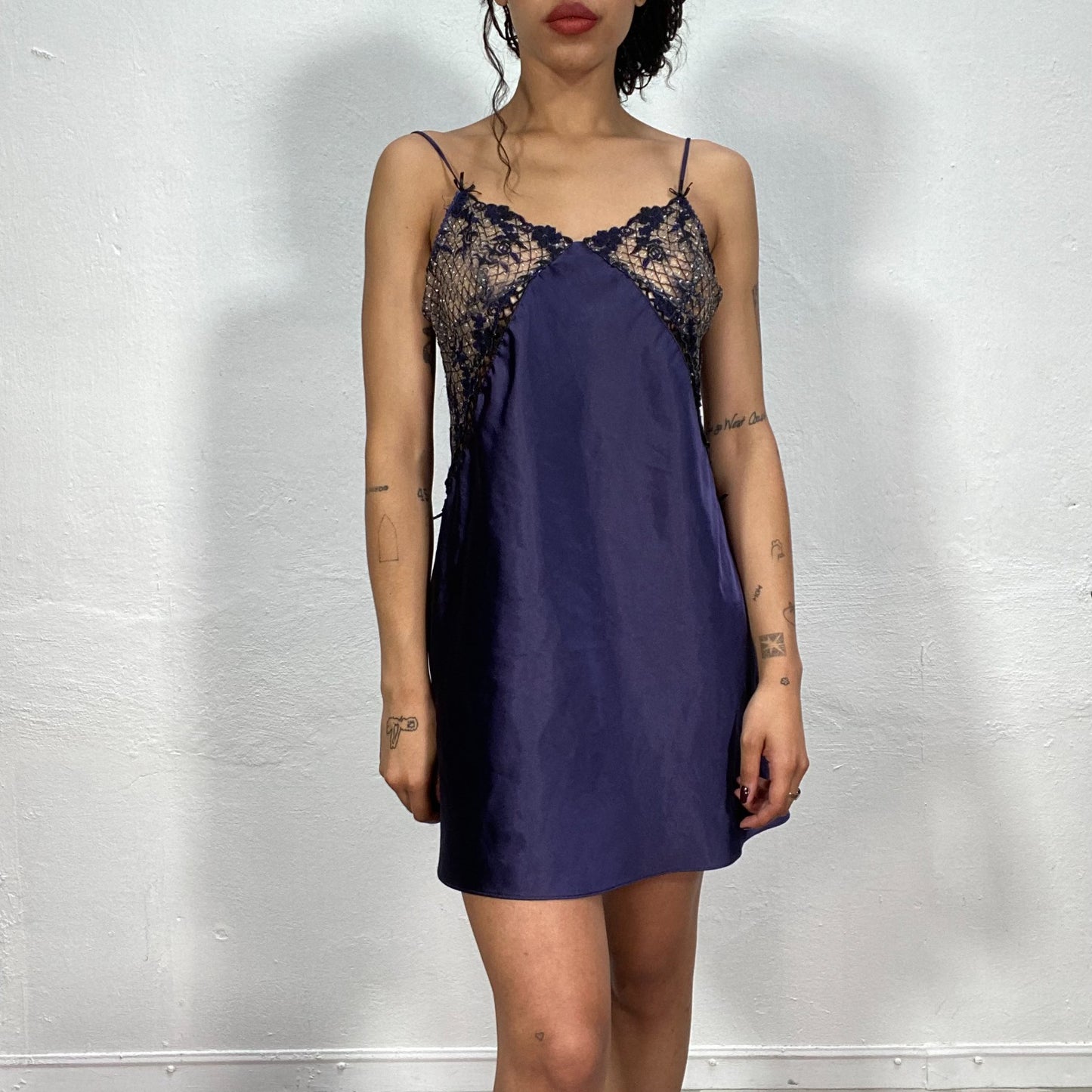 Slip Dress Purple Satin Nightie Vintage 90's Coquette Purple Satin