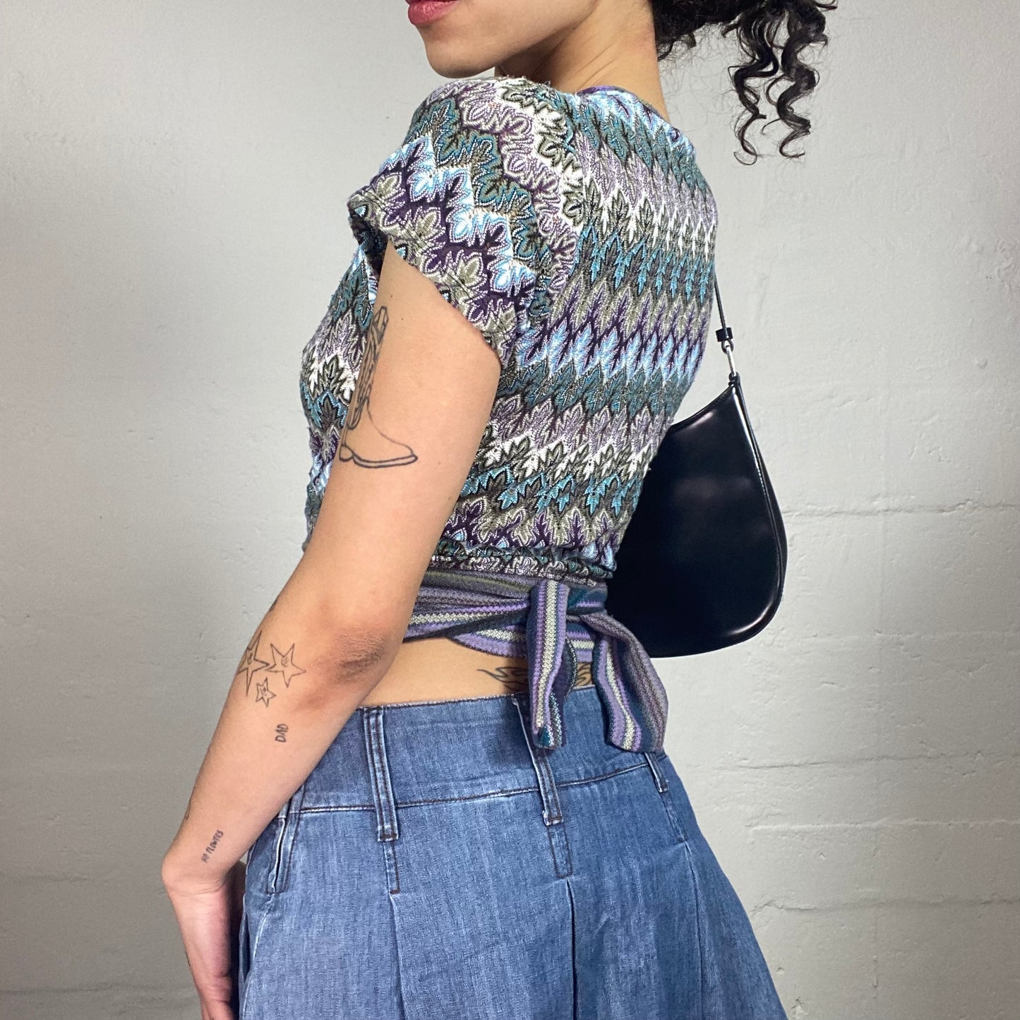 Vintage 2000's Hippie Wrapping Cardigan Style Top with Geomentric Print (S)