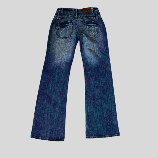 Vintage 90’s Dark Washed Denim Flared Pants (S)