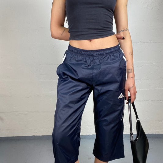 Vintage 2000's Archive Adidas Navy Blue Sporty Capri Pants (S)