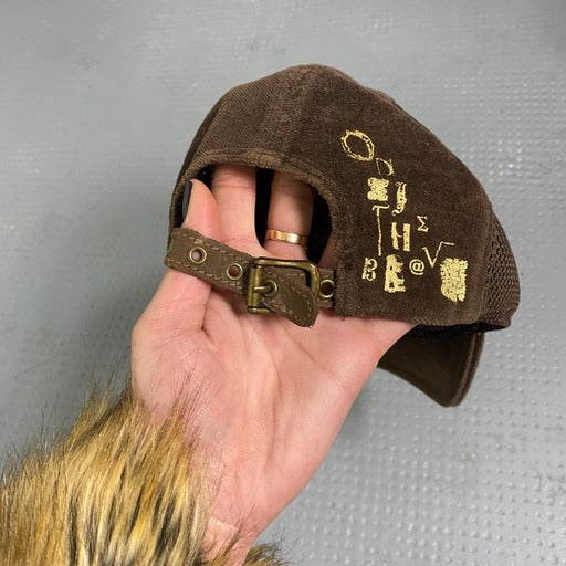 Vintage 2000’s Archive Diesel Tattooed Butterfly Brown Cap with Chain Detail