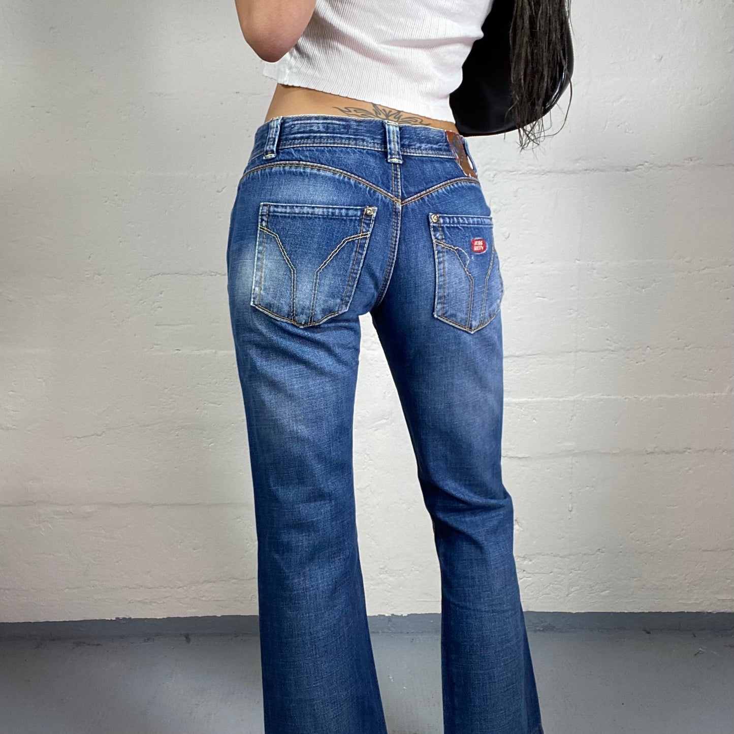 Vintage 2000’s Miss Sixty Casual Downtown Girl Low Waisted Washed Off Effect Flared Jeans (M)