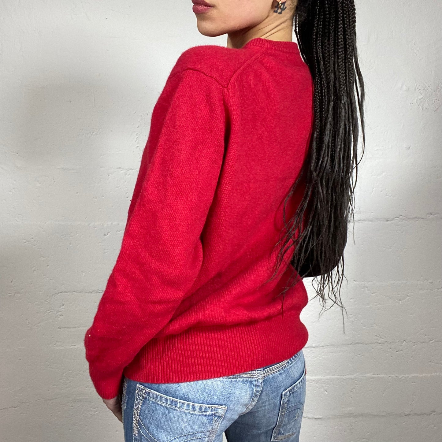 Vintage 2000’s Archive Kappa Casual Red Knitted Sweater (L)