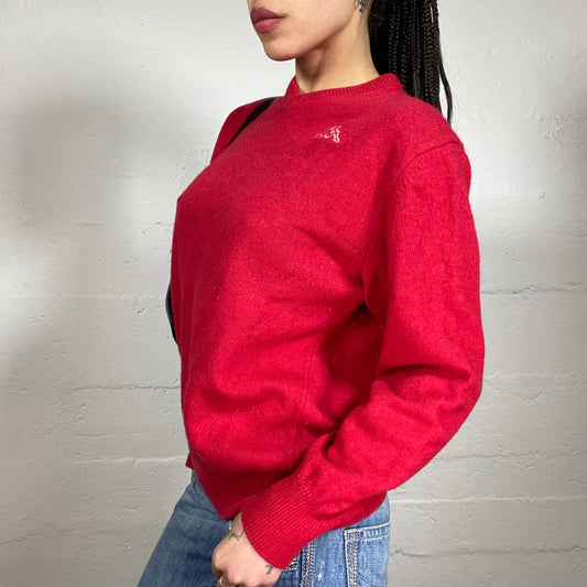 Vintage 2000’s Archive Kappa Casual Red Knitted Sweater (L)