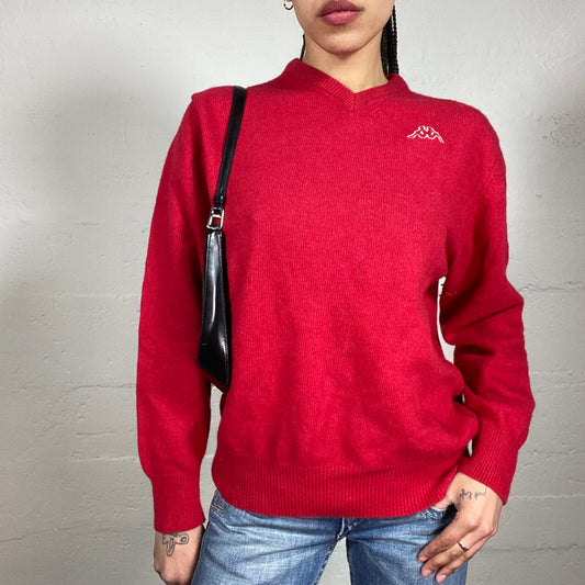 Vintage 2000’s Archive Kappa Casual Red Knitted Sweater (L)