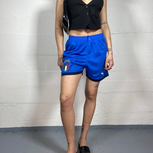 Vintage 2000’s Archive Puma Electric Blue Sporty Shorts with Italia Logo (M)