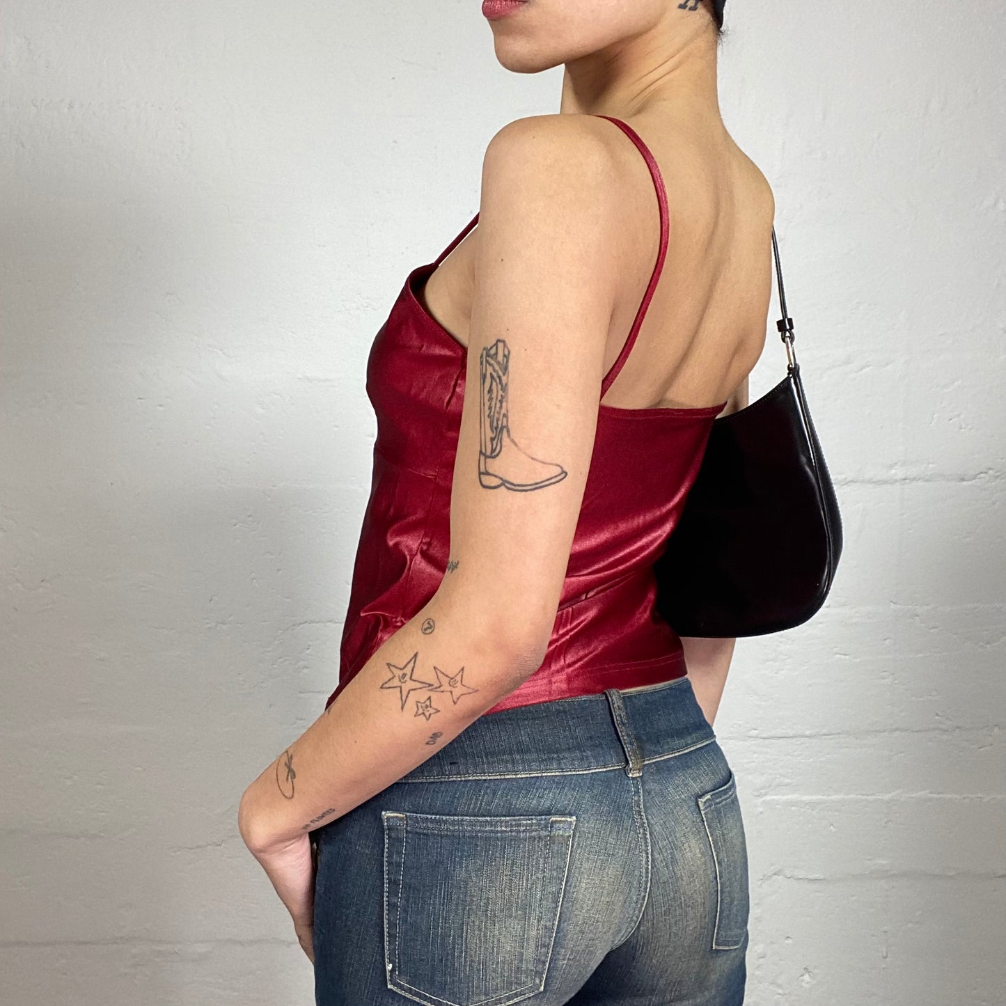 Vintage 2000's Elegant Red Silky Cami Top (M)