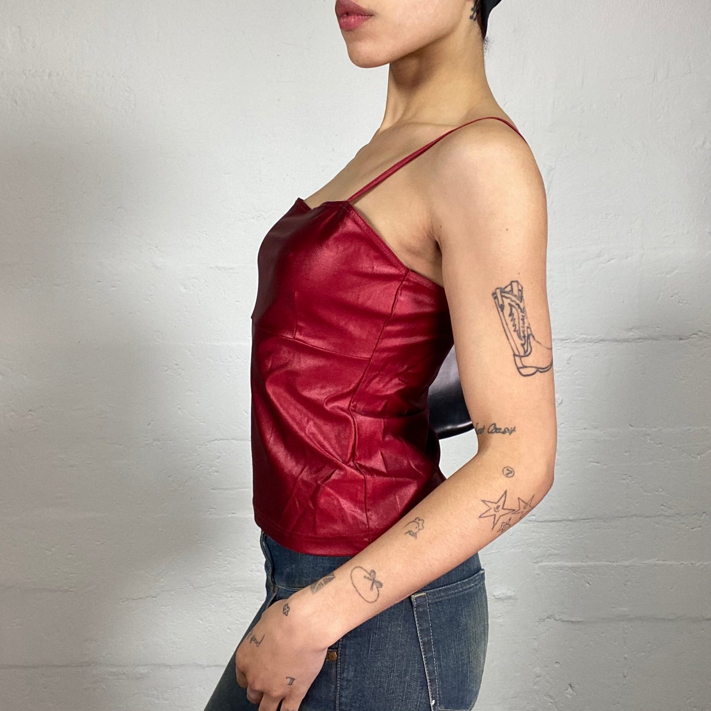 Vintage 2000's Elegant Red Silky Cami Top (M)