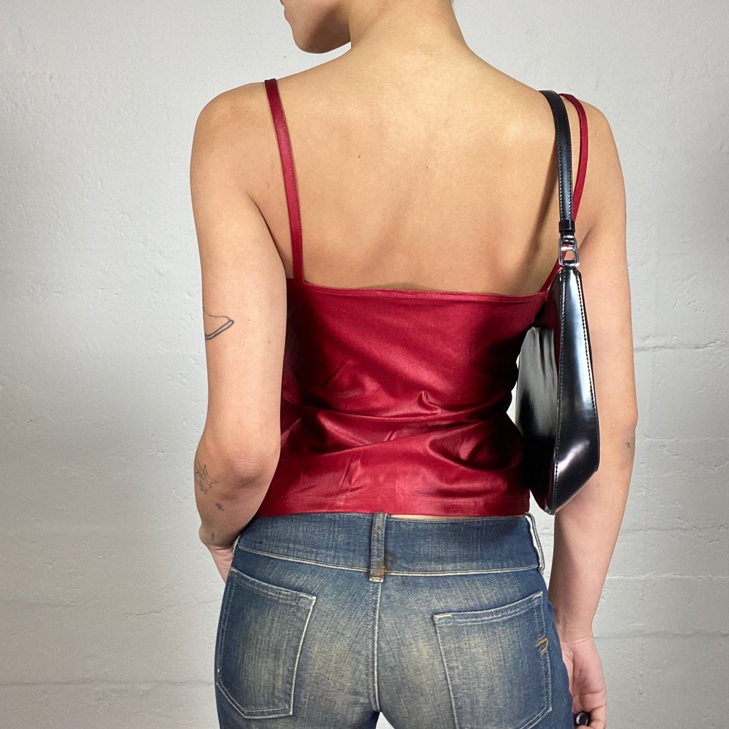 Vintage 2000's Elegant Red Silky Cami Top (M)
