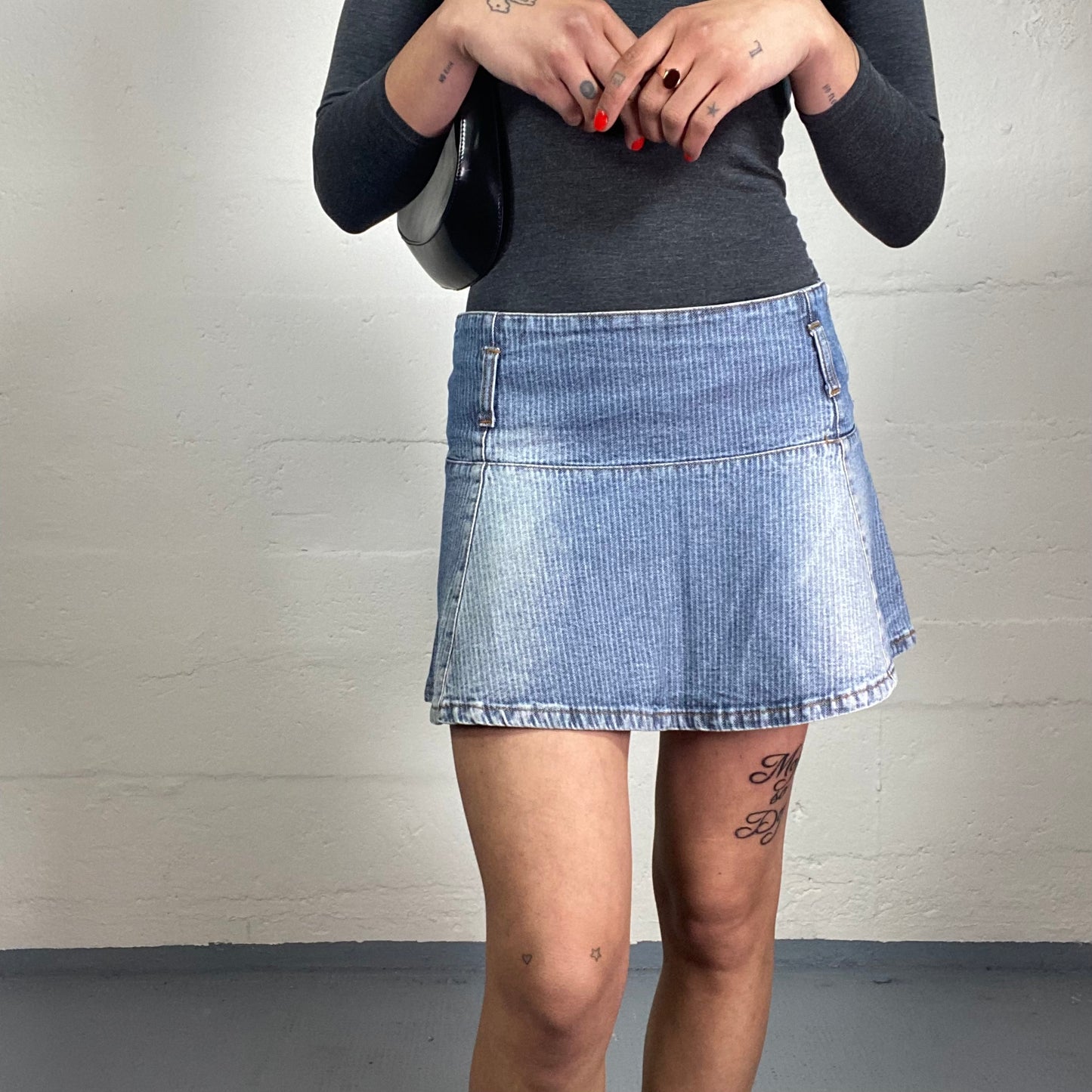 Vintage 2000's Tennis Girlie Light Denim Mini Skirt (S)