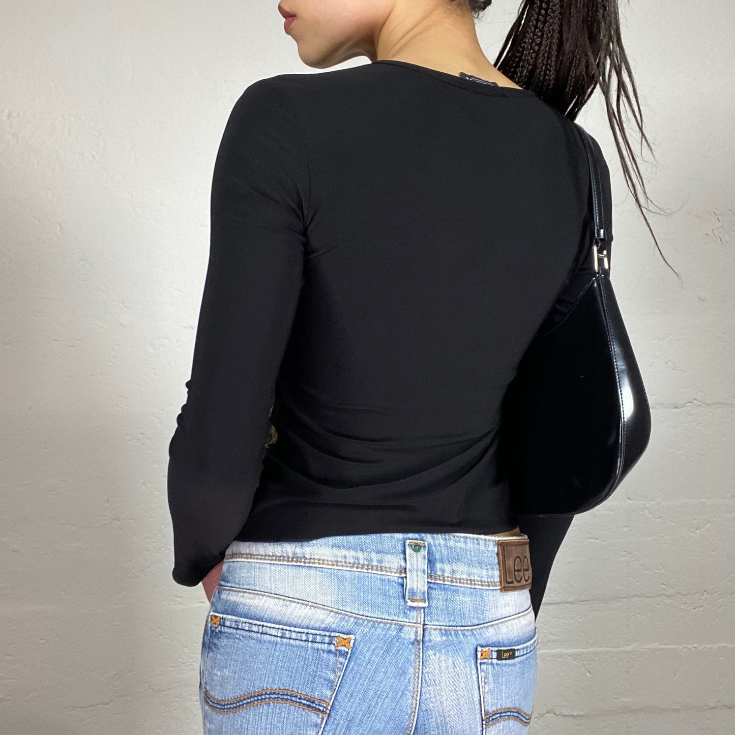 Vintage 2000’ Clubwear Animal Print Longsleeve Top with Lace Up Detail (S)