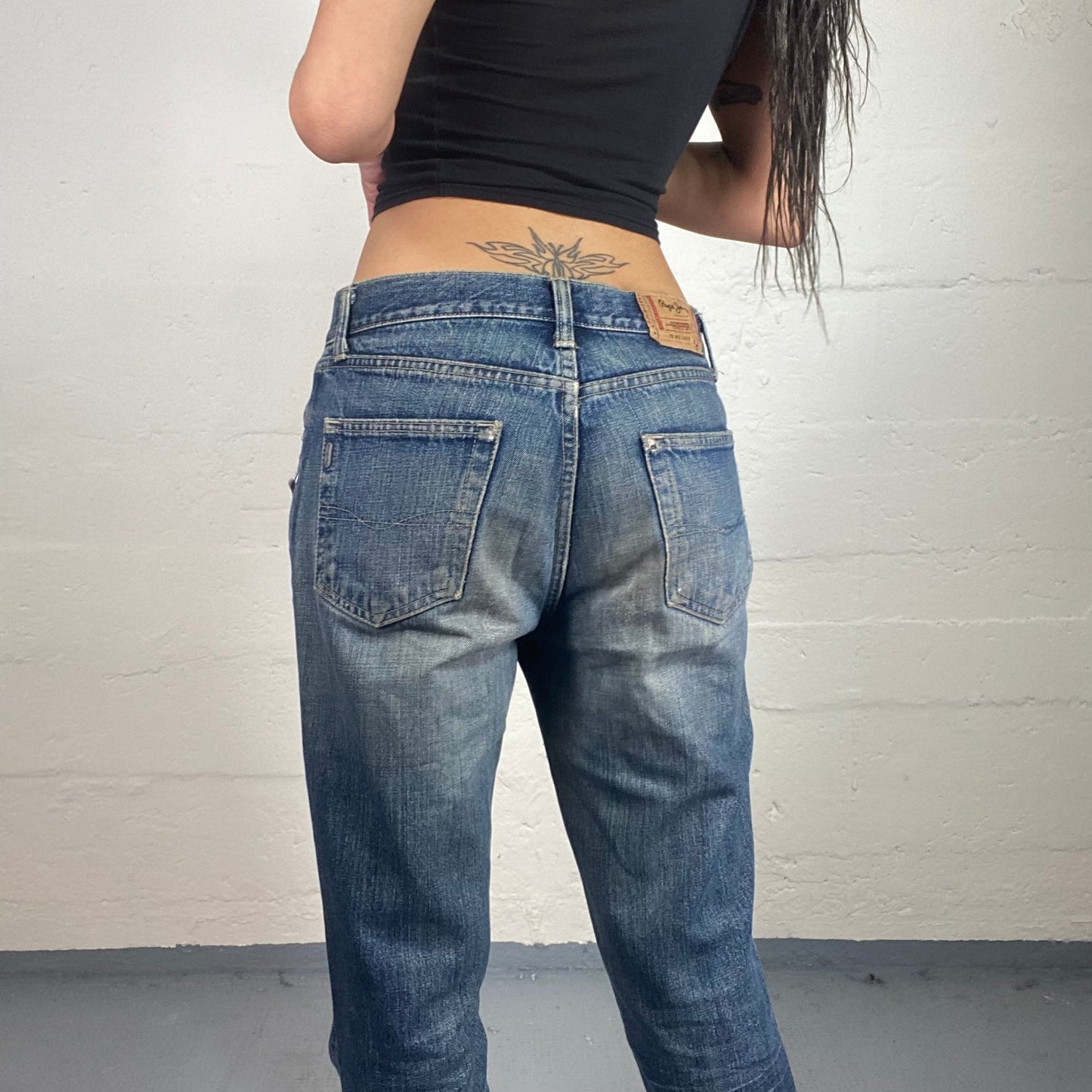 Vintage 90's Pepe Jeans Skater Girl Dirty Wash Low Rise Bootcut Jeans