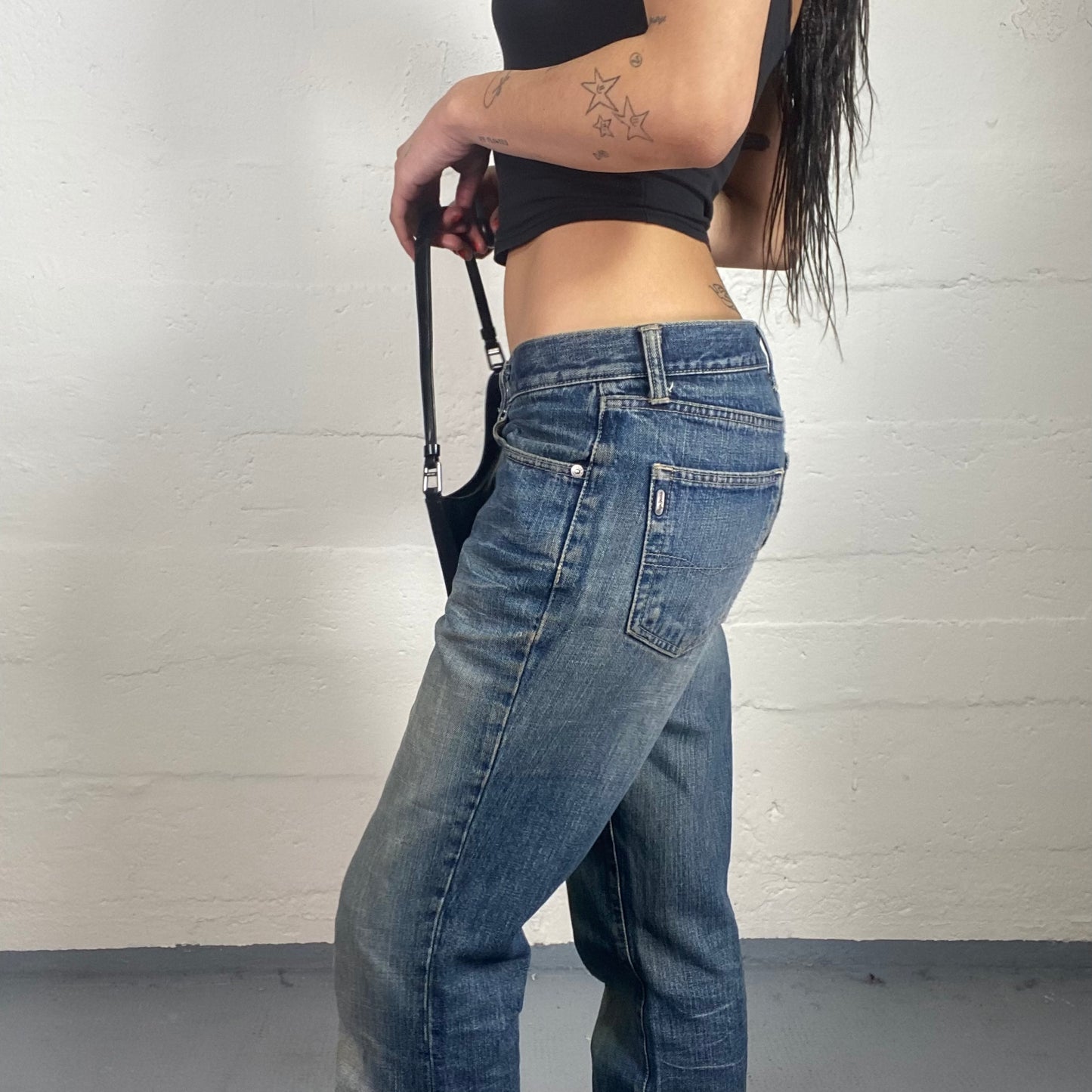 Vintage 90's Pepe Jeans Skater Girl Dirty Wash Low Rise Bootcut Jeans