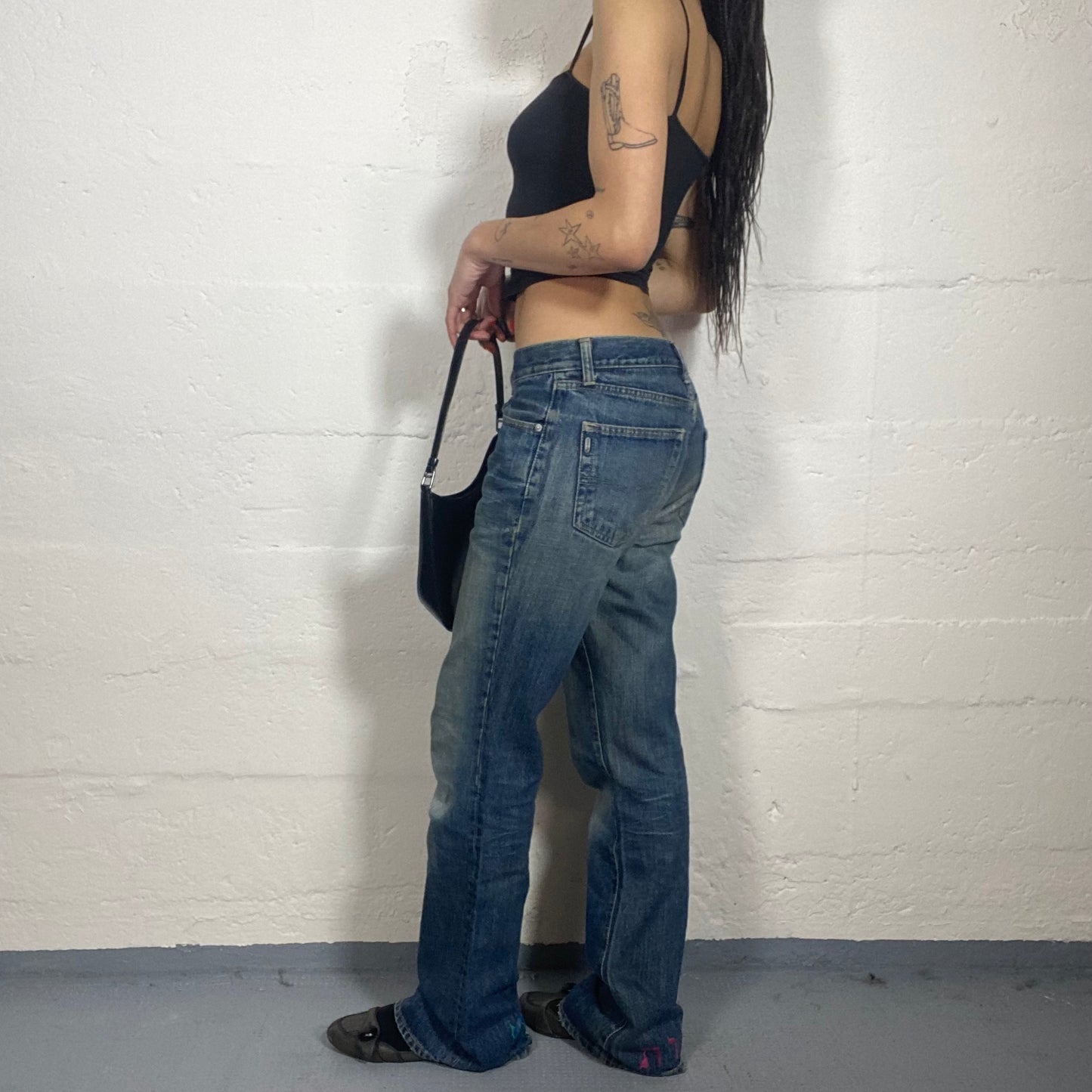 Vintage 90's Pepe Jeans Skater Girl Dirty Wash Low Rise Bootcut Jeans