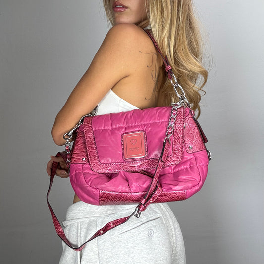 Vintage 2000's Guess Clubwear Pink Nylon Shoulder Bag (One Size)