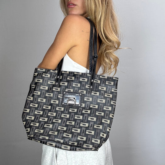 Vintage 2000's Guess Clubwear Black Monogram Tote Bag (One Size)