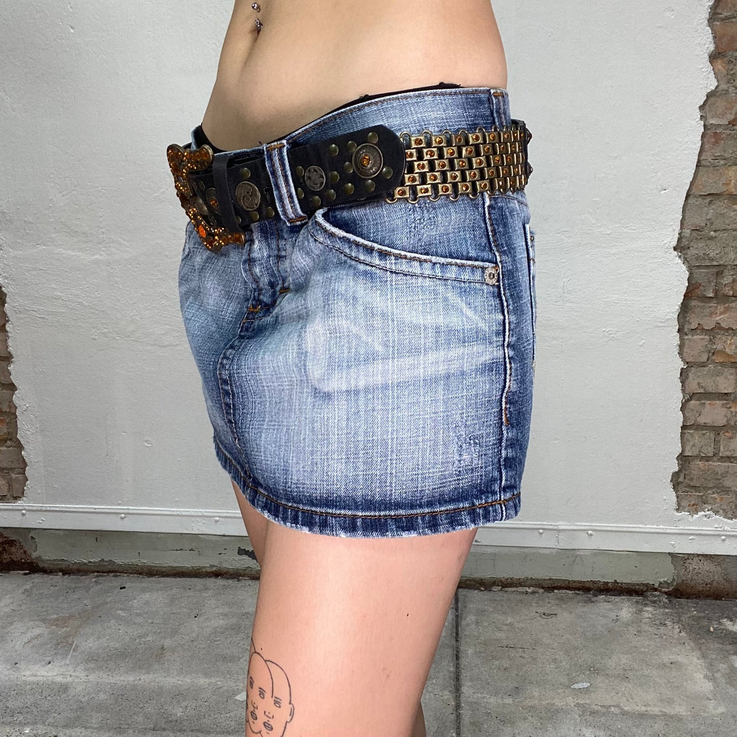 Vintage 2000's Western Black Belt with Chunky Buckle and Stud Details