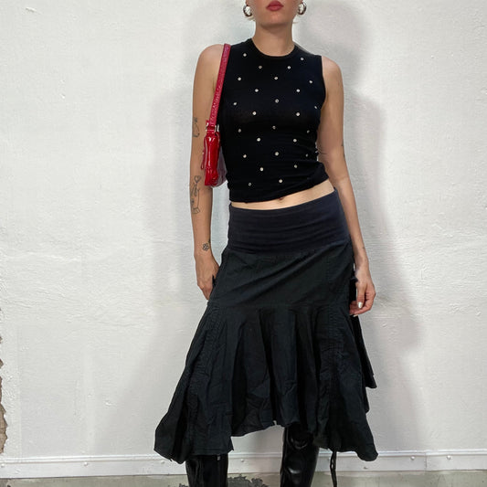 Vintage 90's Whimsgoth Black Deconstructed Maxi Skirt (S/M)