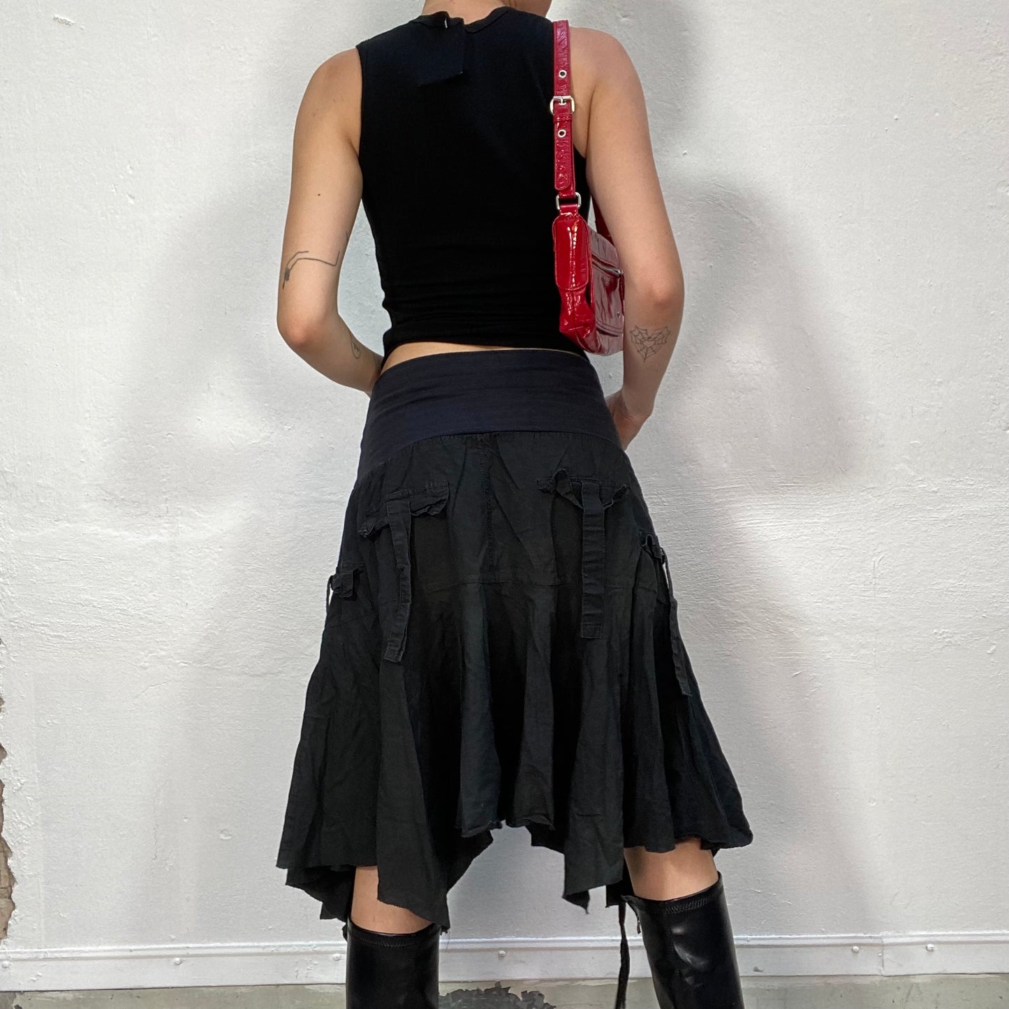 Vintage 90's Whimsgoth Black Deconstructed Maxi Skirt (S/M)