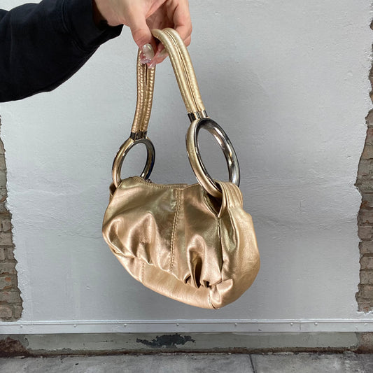 Vintage 2000's Summer Gold Shoulder Bag with Ring Detail in the Straps