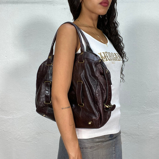 Vintage 90's Sleaze Dark Brown Maxi Travel Bag