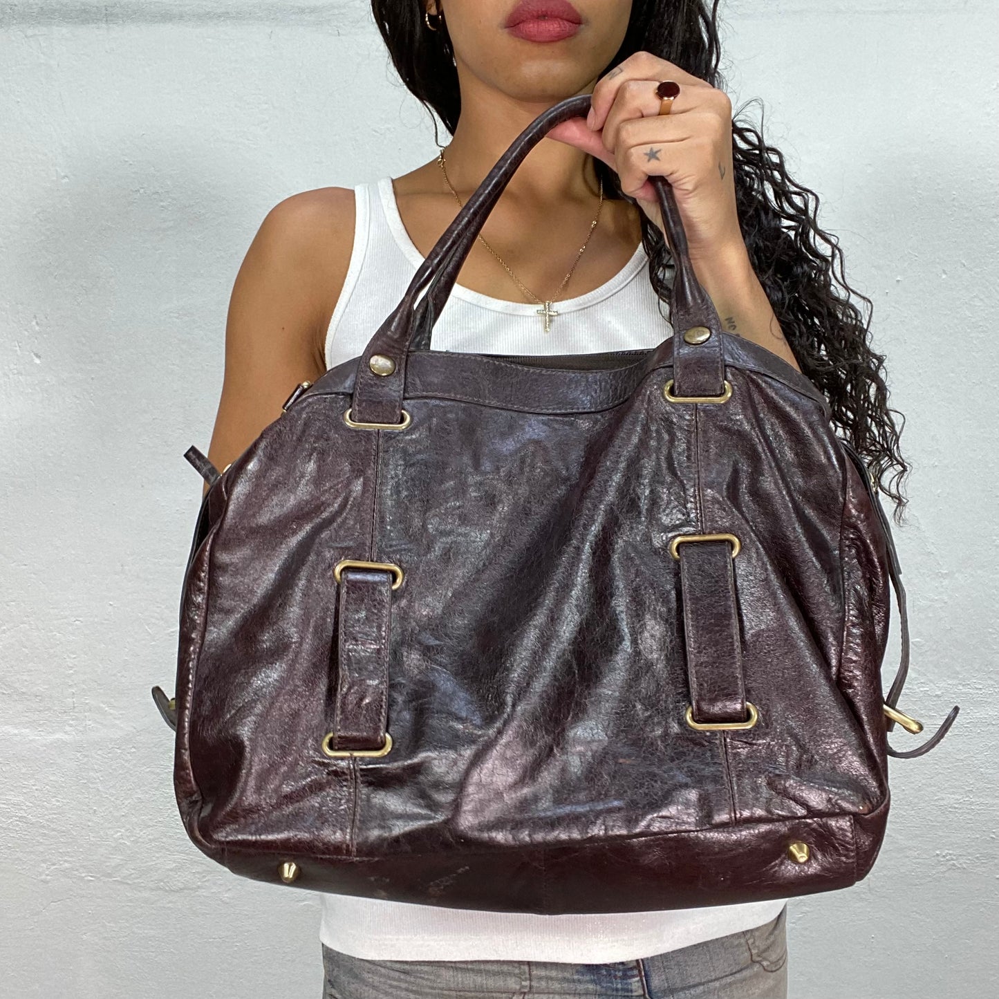 Vintage 90's Sleaze Dark Brown Maxi Travel Bag