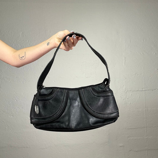 Vintage 90s Model Off Duty Black Mini Shoulder Bag