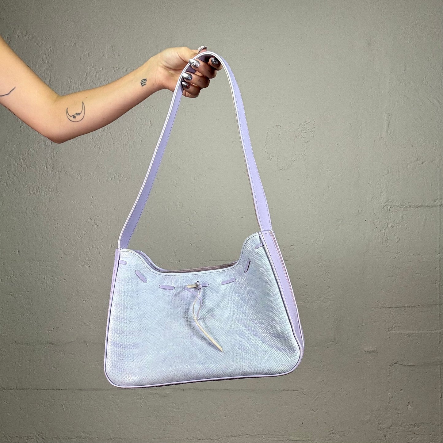 Vintage 2000s Baby Blue Shoulderbag with Bow Detail