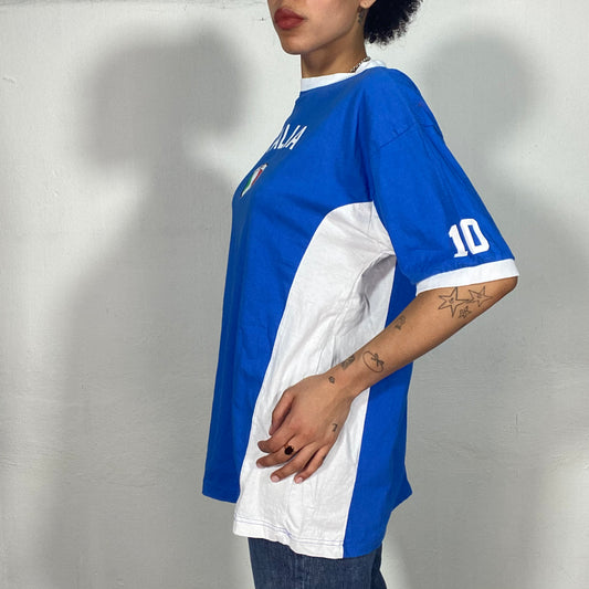 Vintage 90's Football Cora Blue 'Italia' Sports Shirt (XXL)