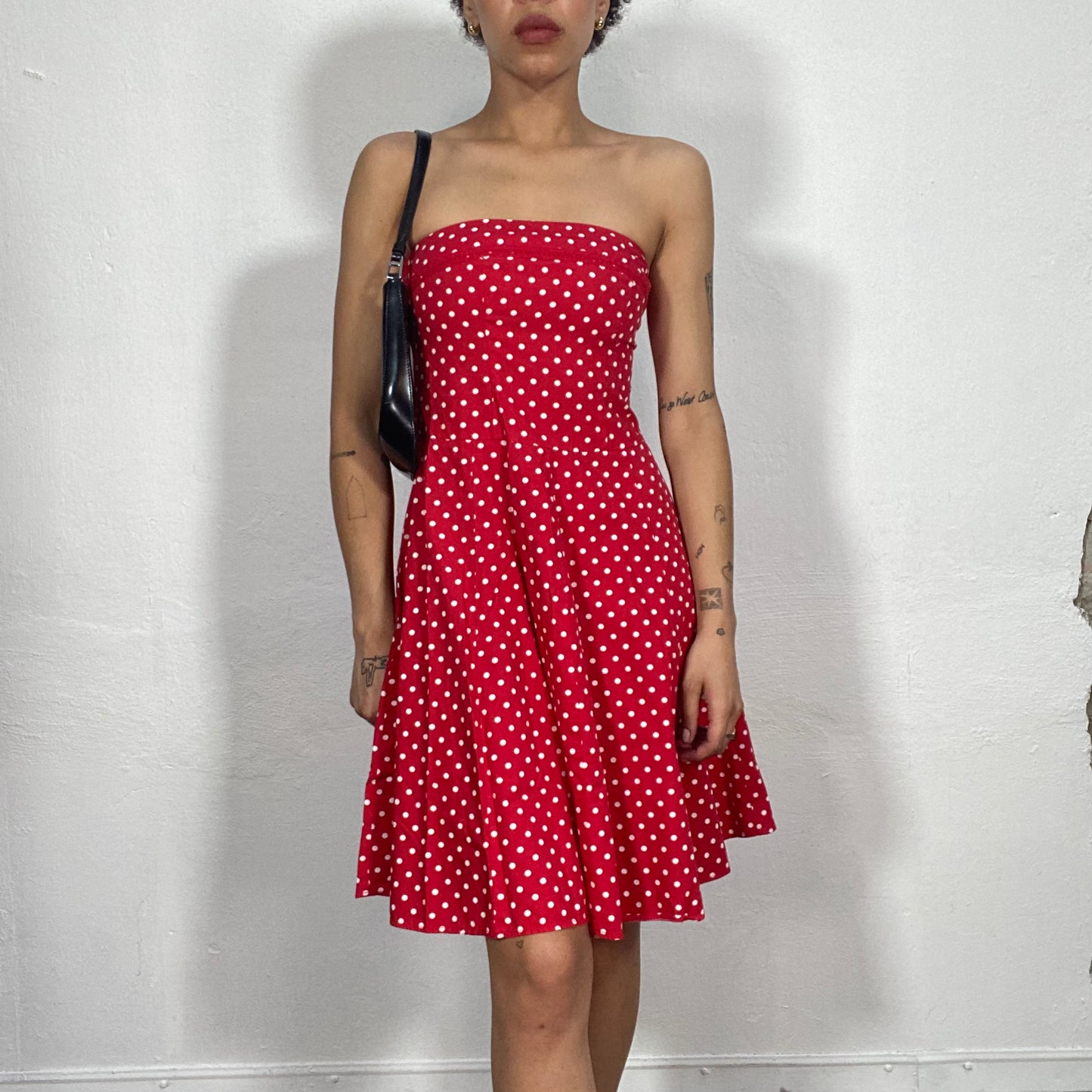 Vintage 2000's Mini Mouse Red Strapless Polka Dot Dress (S)