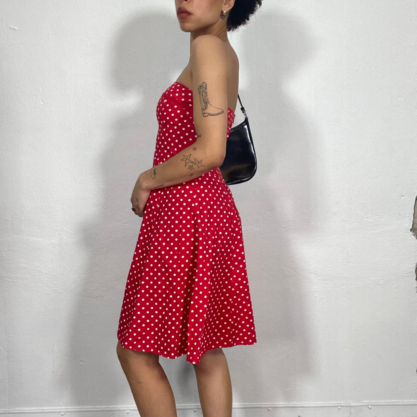 Vintage 2000's Mini Mouse Red Strapless Polka Dot Dress (S)