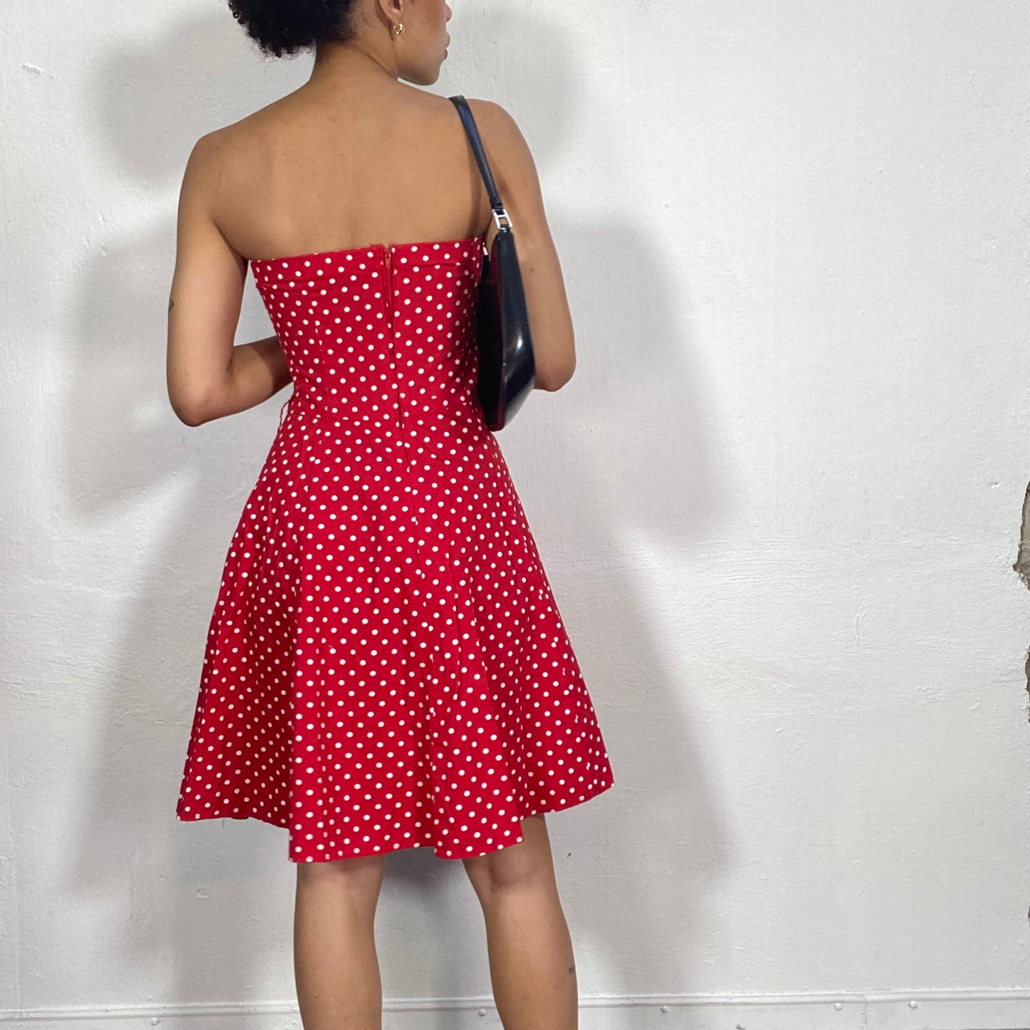 Vintage 2000's Mini Mouse Red Strapless Polka Dot Dress (S)