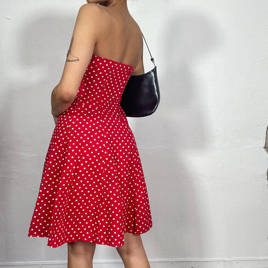 Vintage 2000's Mini Mouse Red Strapless Polka Dot Dress (S)