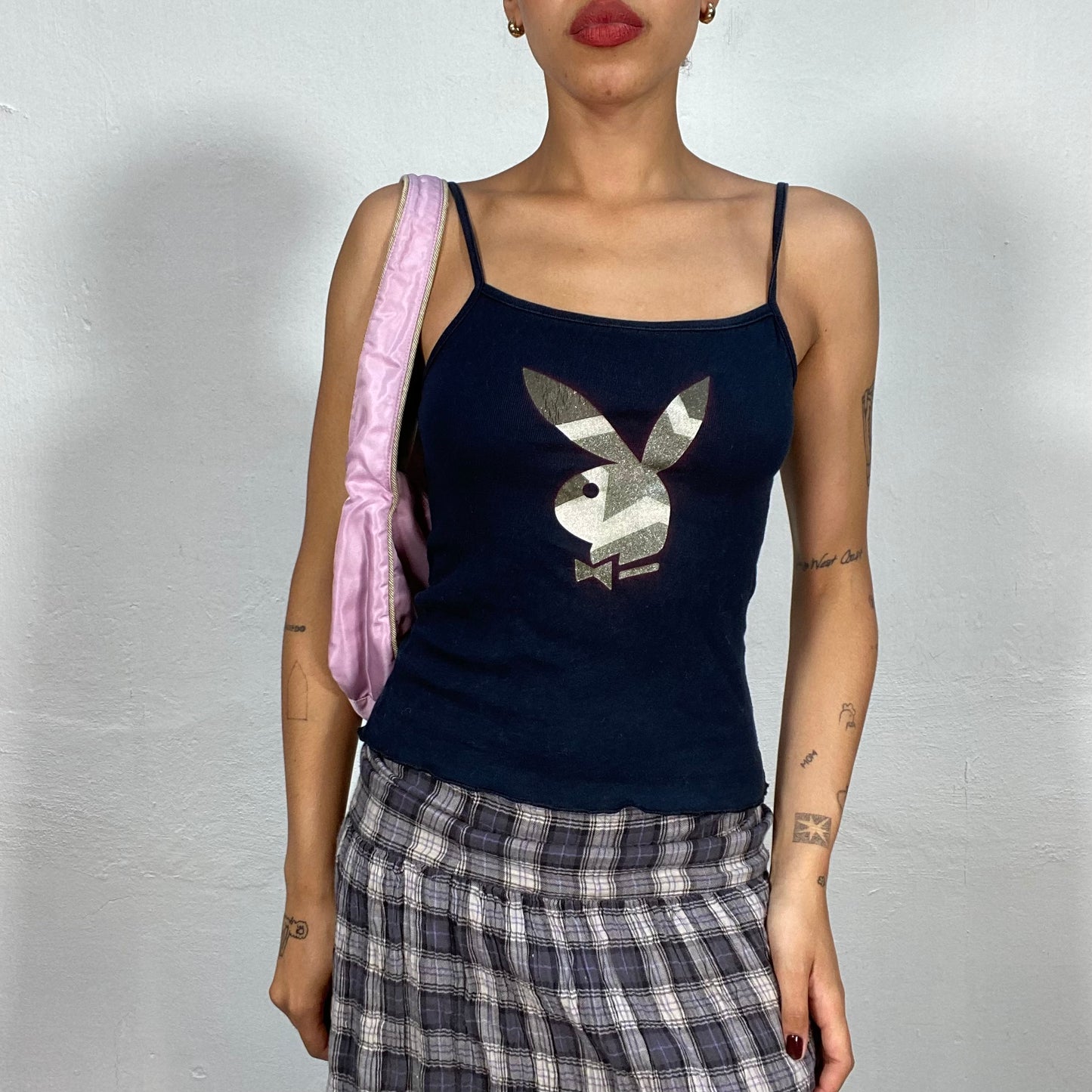 Vintage 2000's Playboy Archive Black Top with Two Coloured Logo (S)