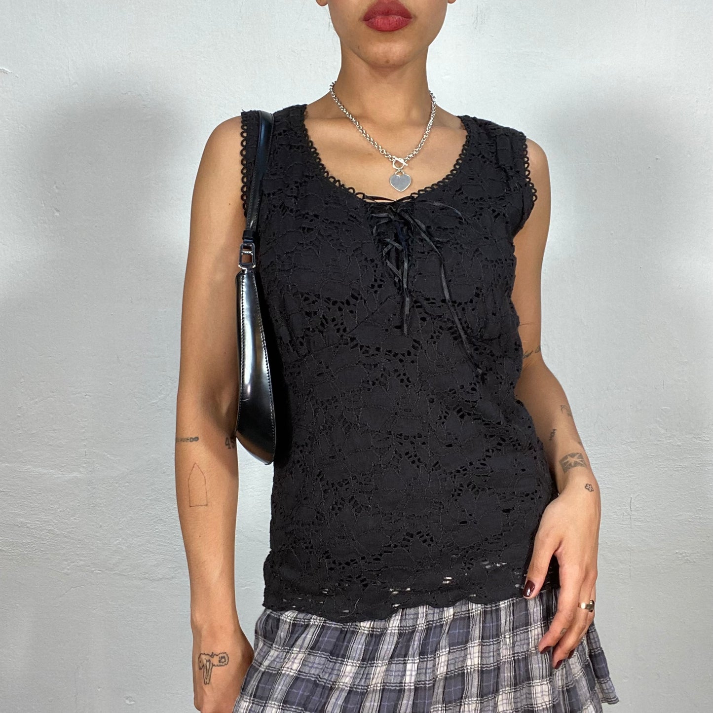 Vintage 2000's Ballet Black Lace Top with Grim (M/L)