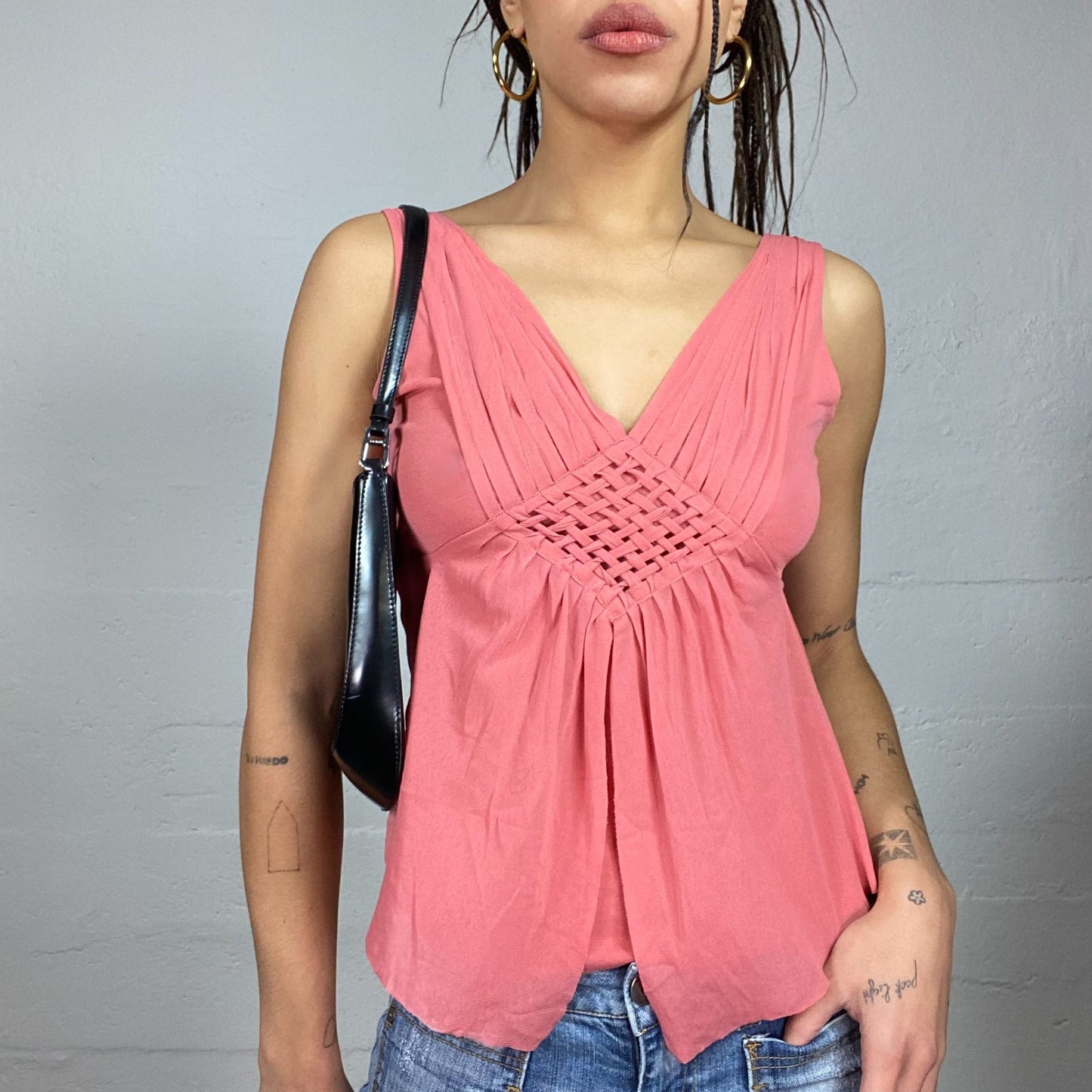 Vintage 2000's Clueless Pink Wrapped Blouse (S)