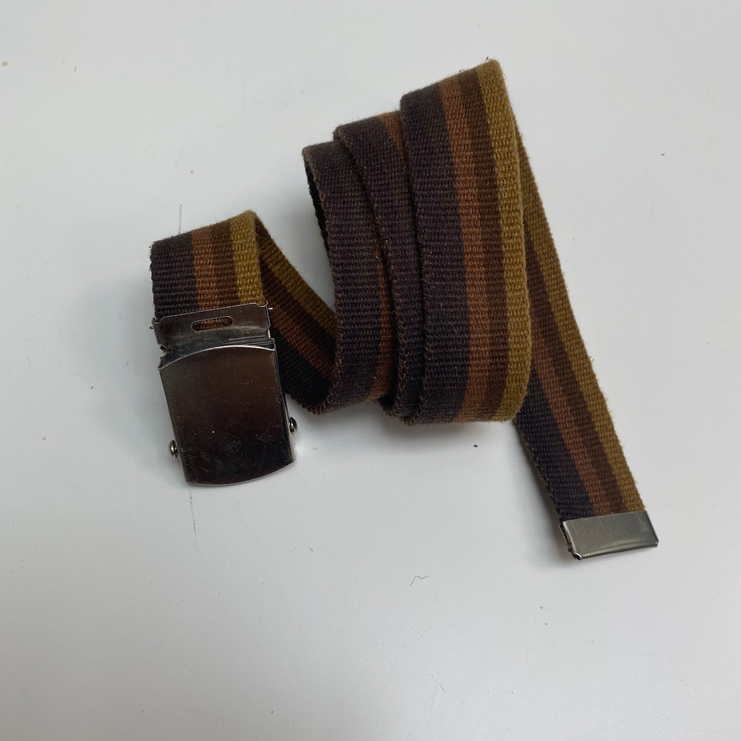 Vintage 2000's Streetstyle Brown and Orange Striped Belt