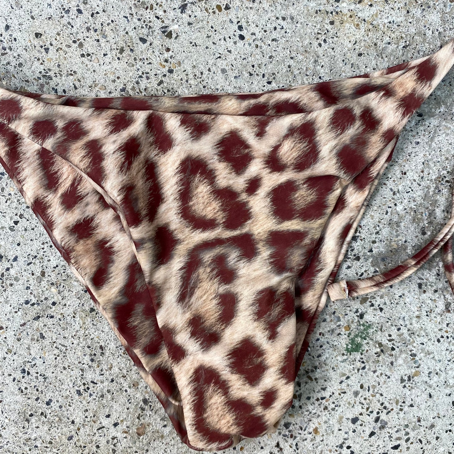 Vintage 2000's Funky Leo Print Triangle Bikini (M)